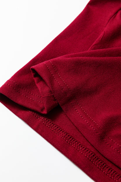 Blue Sapphire Plus Size Solid Color Asymmetric Neck Short Sleeve Blouse