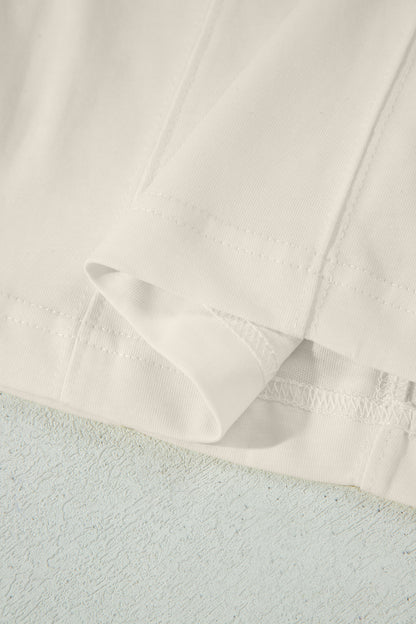 Stitched Detail Loose Tank Top Cotton 2pcs Short Set