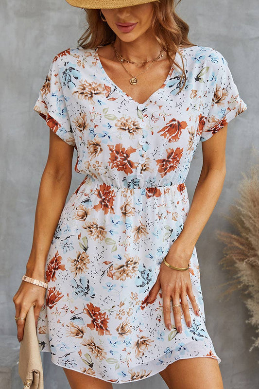 Floral Bliss V-Neck Dress | Dress - Women's | above the knee, Dress, LK | Elings