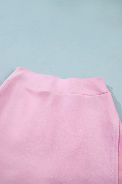 Solid Color Sleeveless Zipper Tank and Skort Set