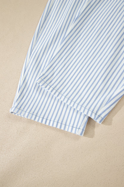 Stripe Casual Barrel Jeans