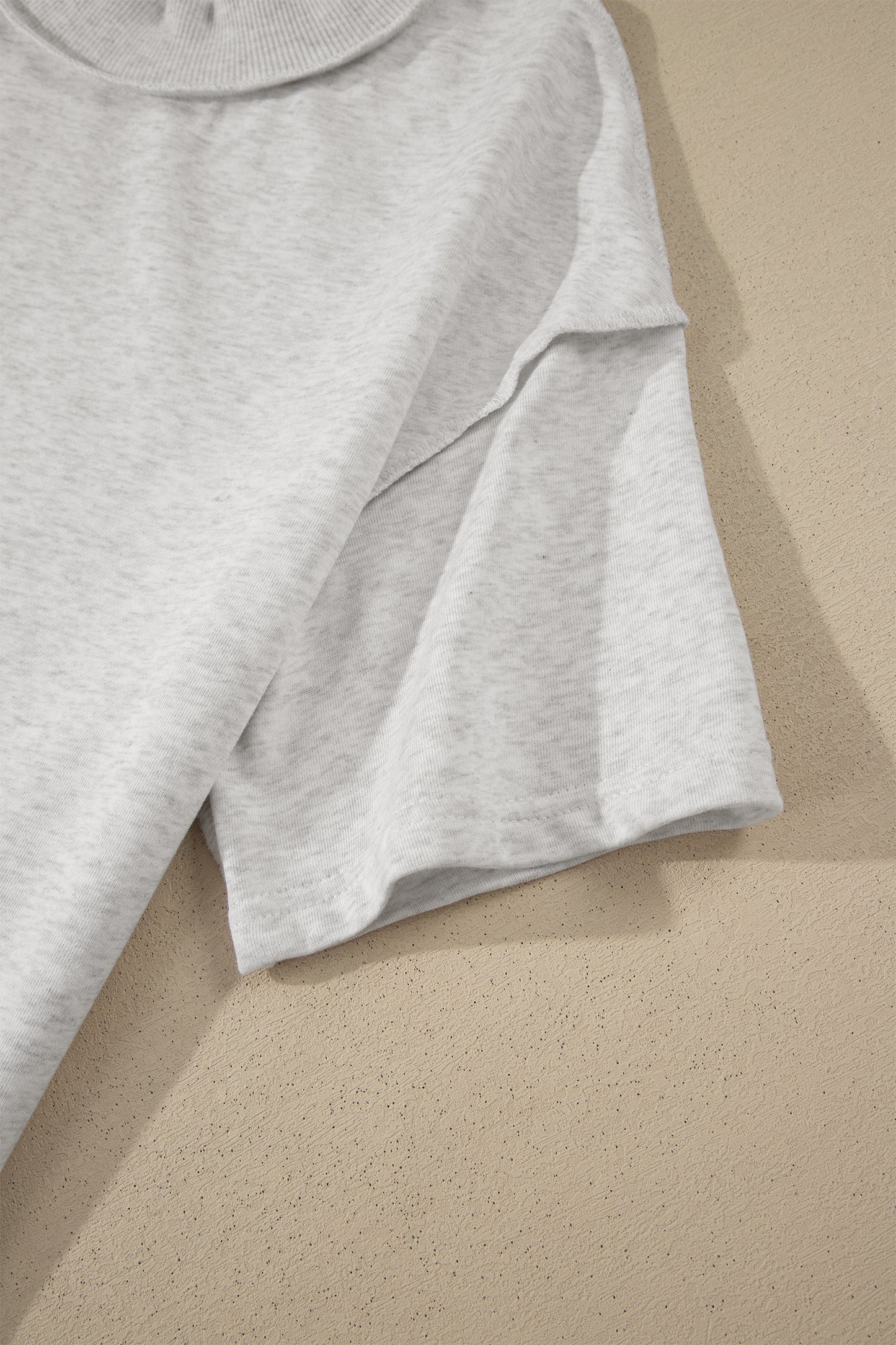Exposed Seam Detail Mock Neck Tee