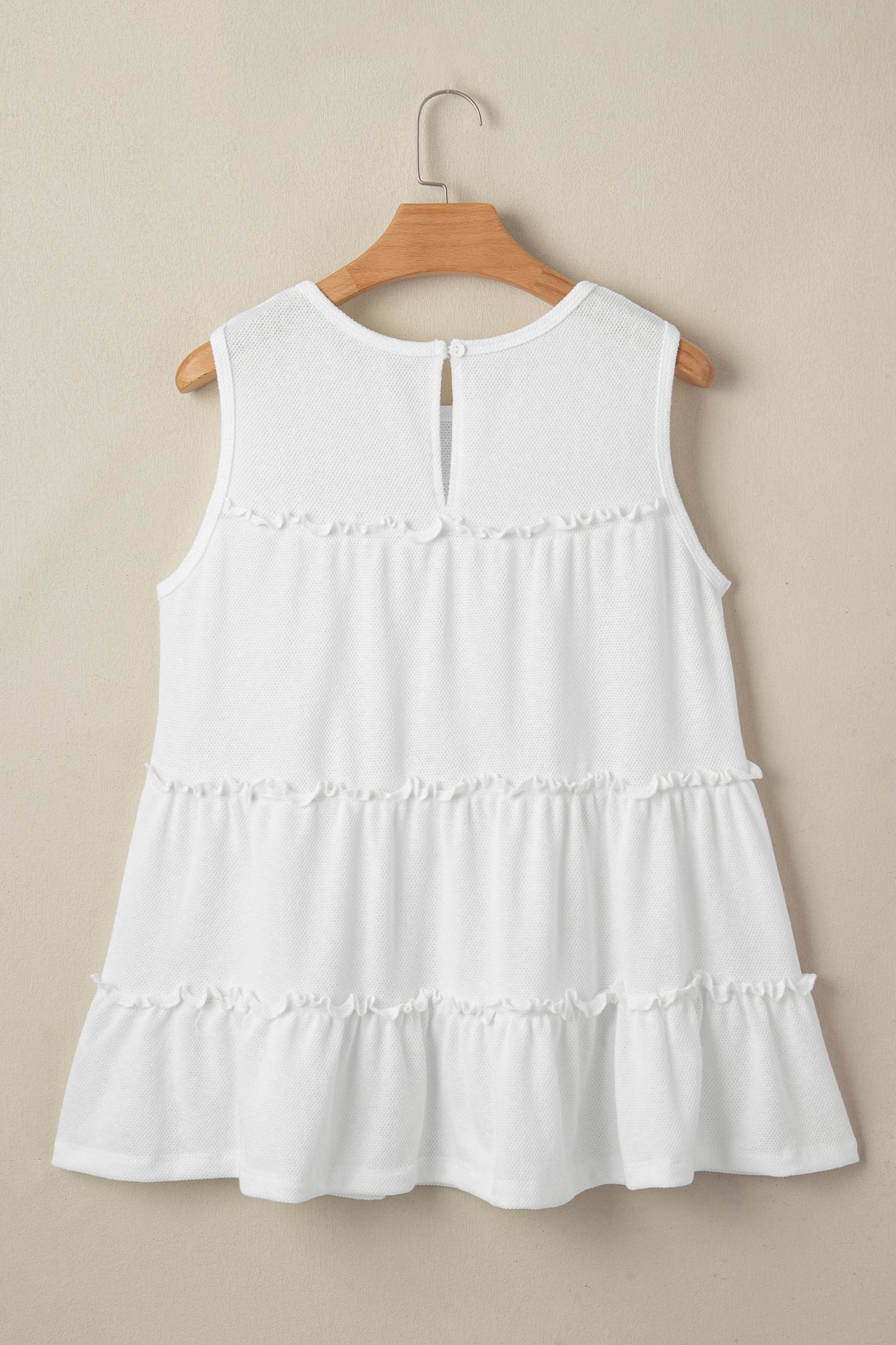 Dark Grey Tiered Frill Trim A-line Tank Top