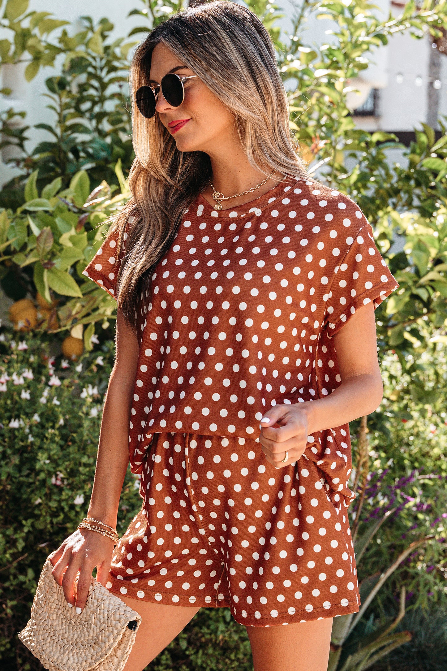 Polka Dot Print Short Set