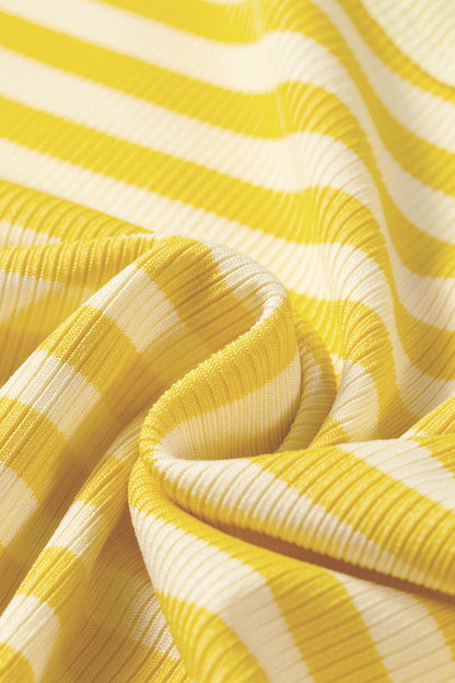 Stripe Ribbed Knit Slim Tank Top