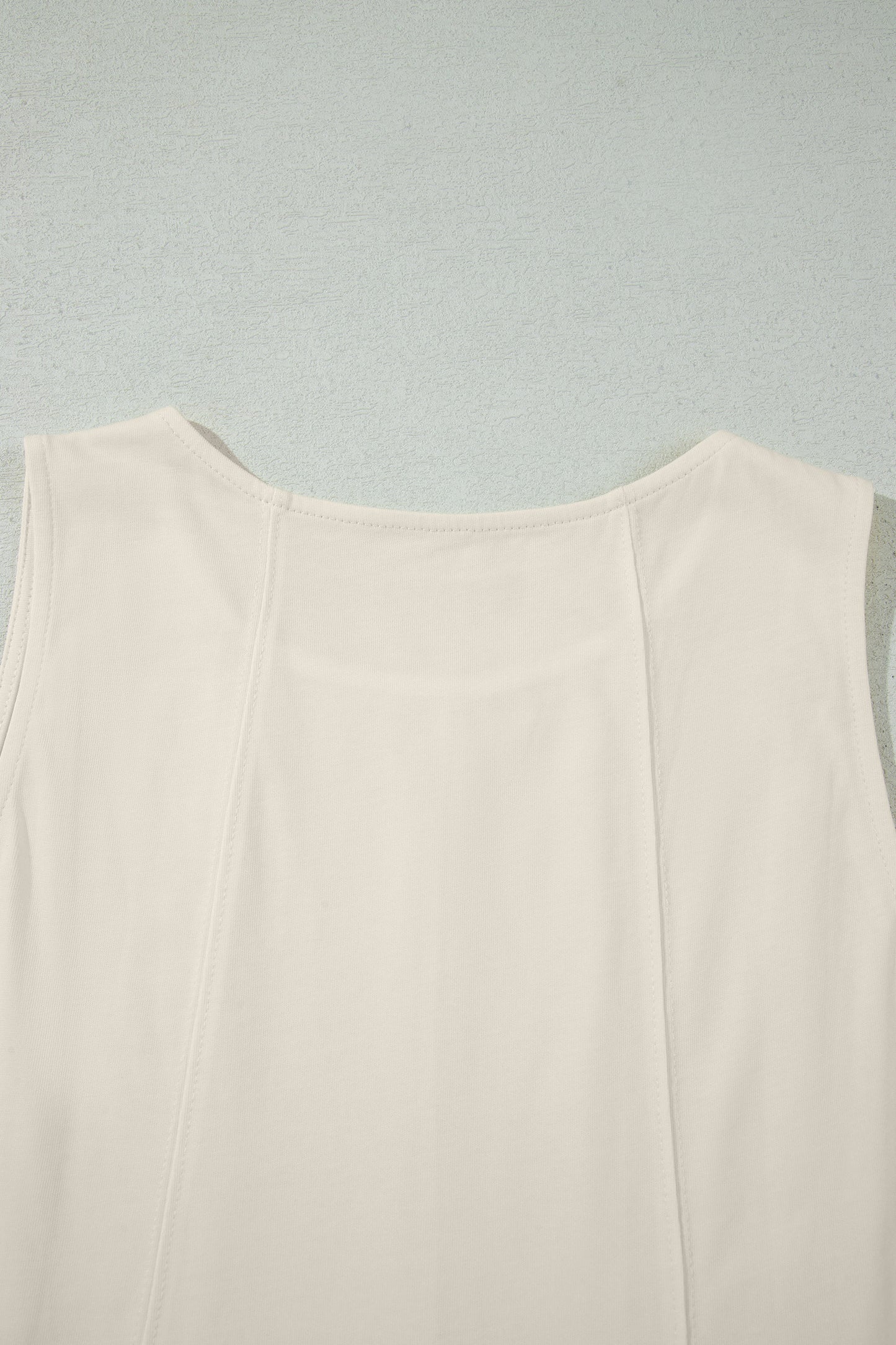 Stitched Detail Loose Tank Top Cotton 2pcs Short Set