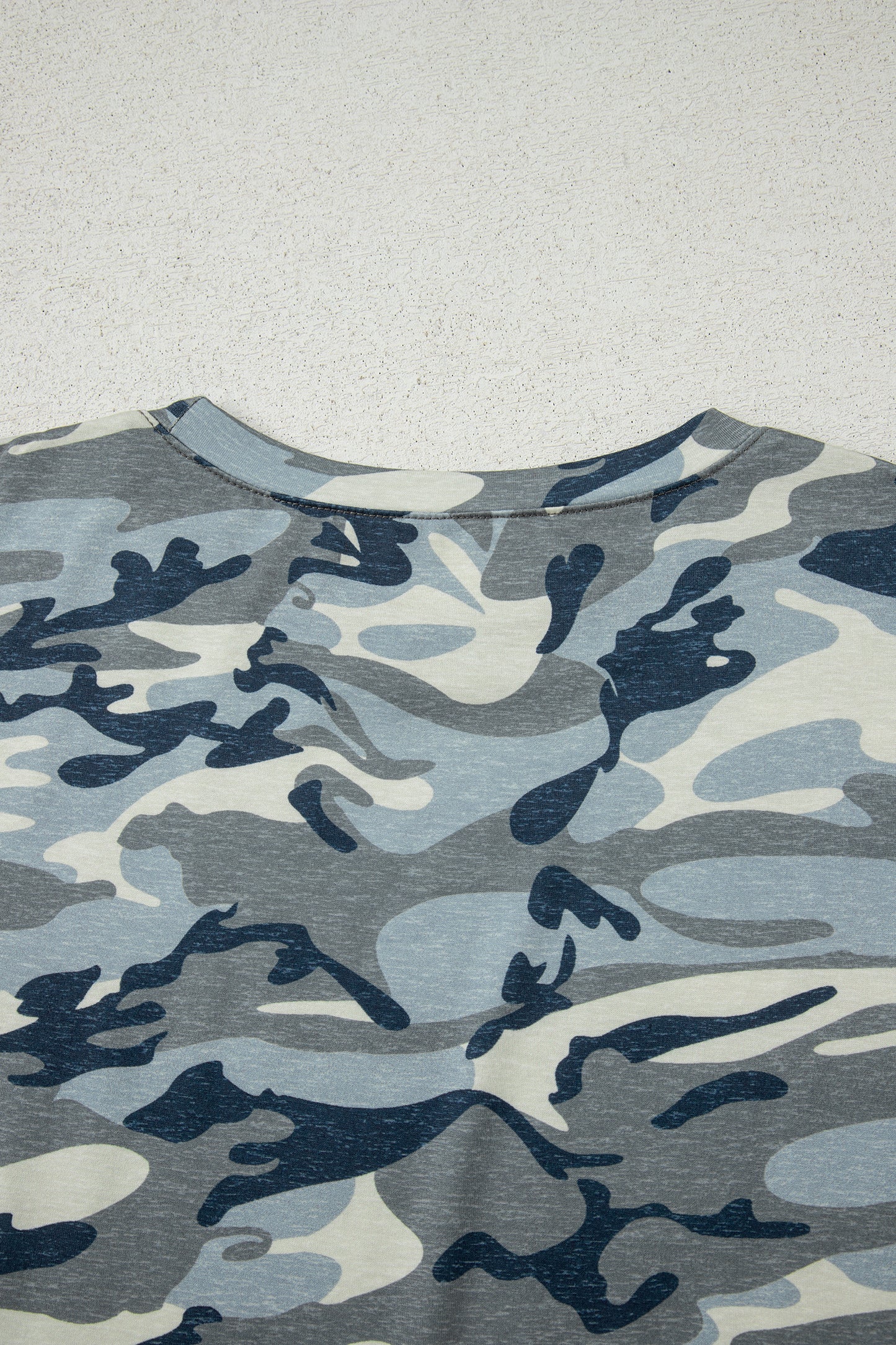 Green Camouflage Print Crew Neck T Shirt