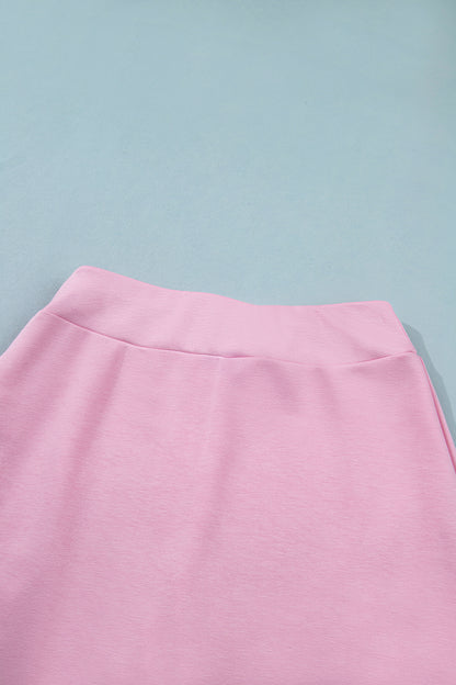 Solid Color Sleeveless Zipper Tank and Skort Set