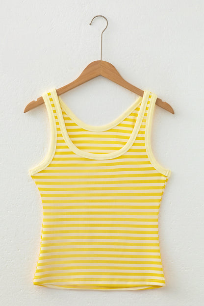 Stripe Ribbed Knit Slim Tank Top