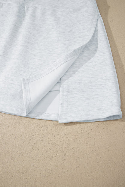 Solid Color Sleeveless Zipper Tank and Skort Set