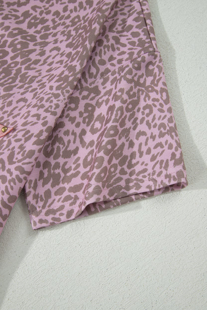 Leopard Retro Studded Star Patch Loose Tee