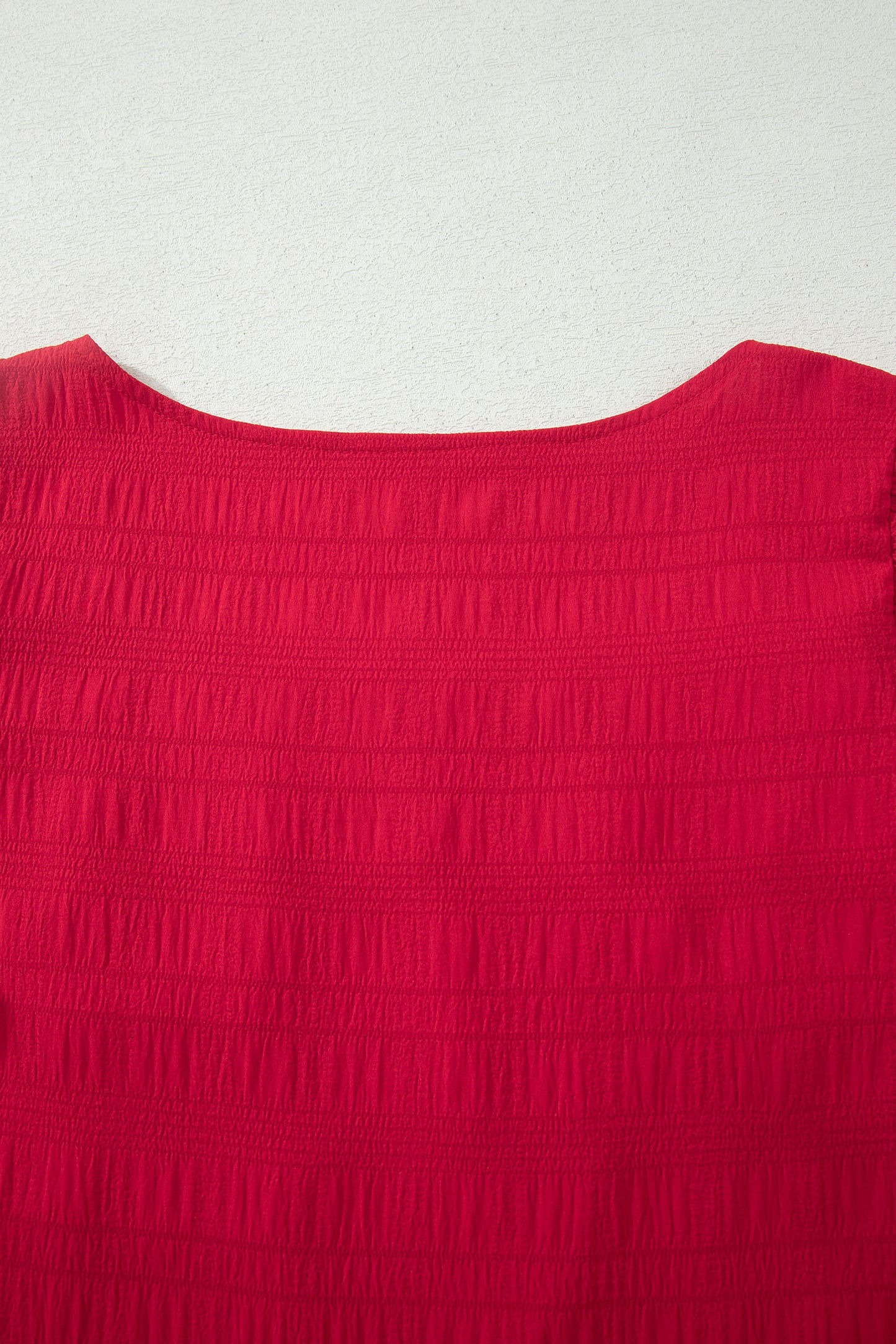 Textured Square Neck Top and Shirred High Waist Shorts Set