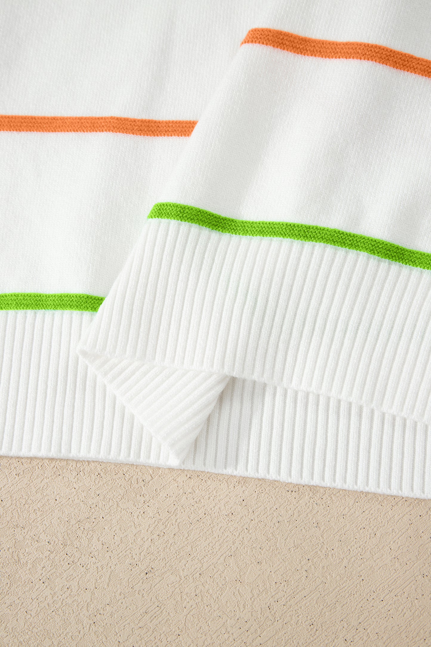 Stripe Round Neck Knitted Sweater Tank