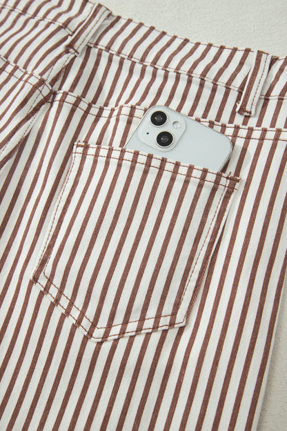 Stripe Casual Barrel Jeans
