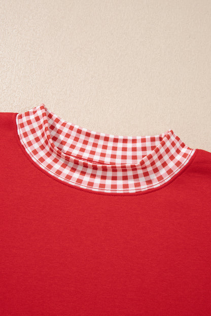 Polka Dot Trim Baggy Pullover 2pcs Short Set