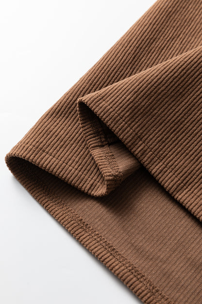 Black Front Slit Shift High Waist Midi Skirt