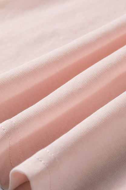 Gossamer Pink Ruffle Sleeve Long Sleeve Loose Pullover Top