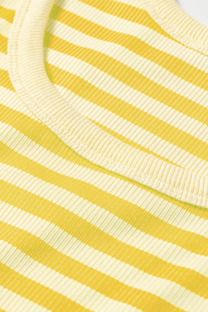 Stripe Ribbed Knit Slim Tank Top