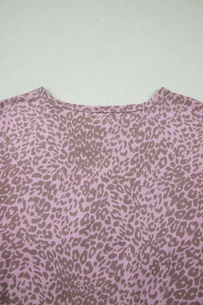 Leopard Retro Studded Star Patch Loose Tee
