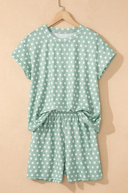 Polka Dot Print Short Set