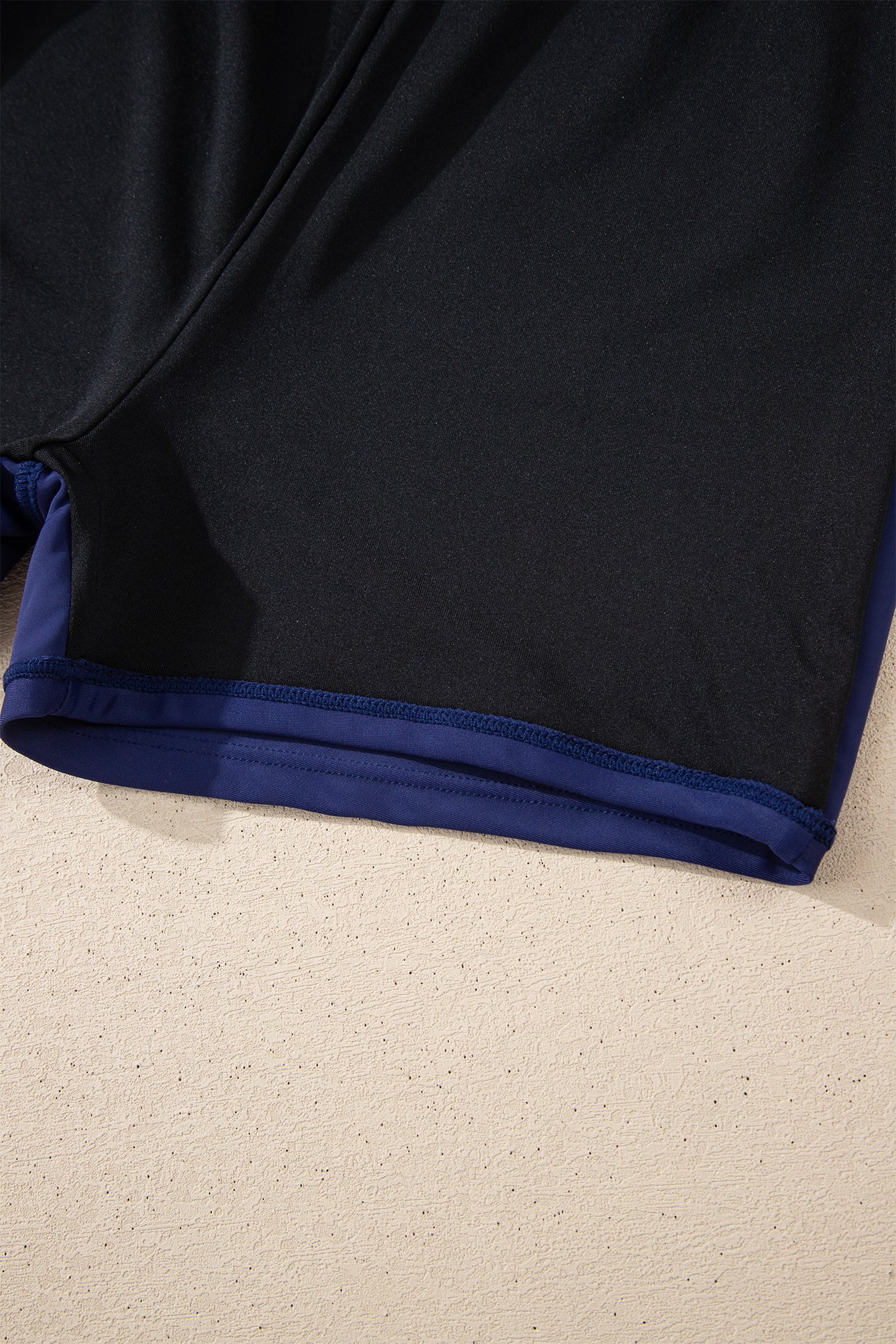 Navy Blue Color Block Patchwork Bow Knot Detail Sleeveless Swim Dress