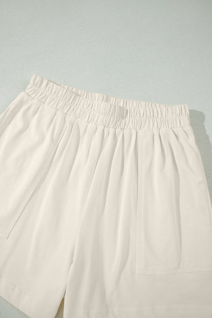Stitched Detail Loose Tank Top Cotton 2pcs Short Set