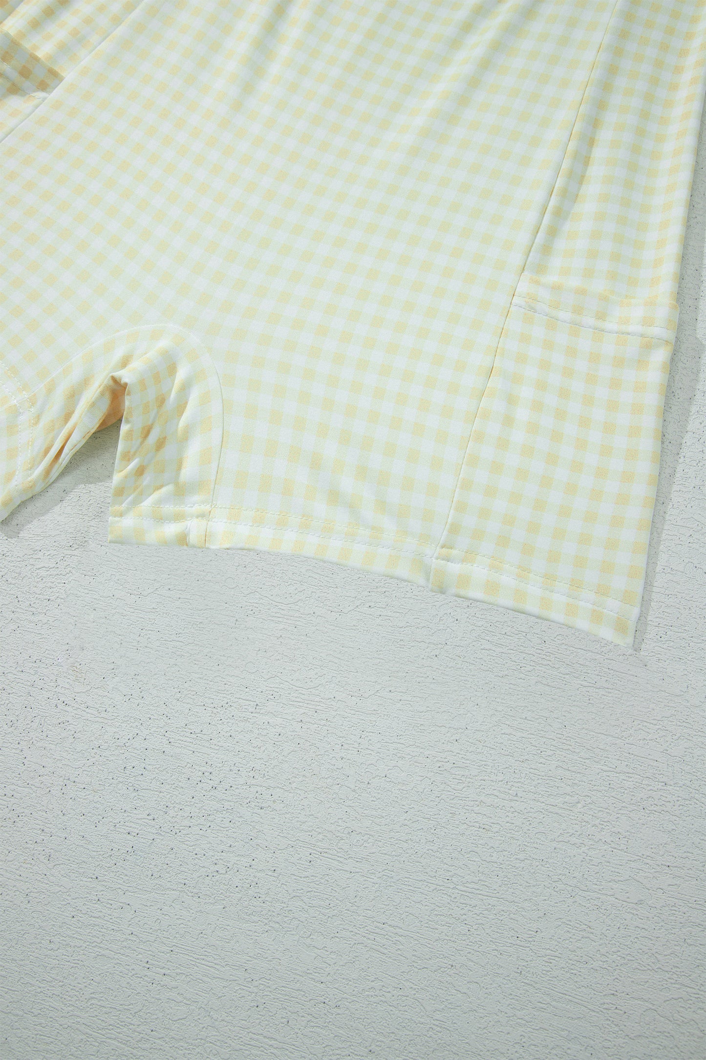 Faux Two Piece Gingham Contrast Patchwork Loose Mini Dress