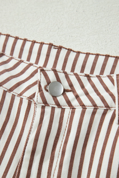 Stripe Casual Barrel Jeans