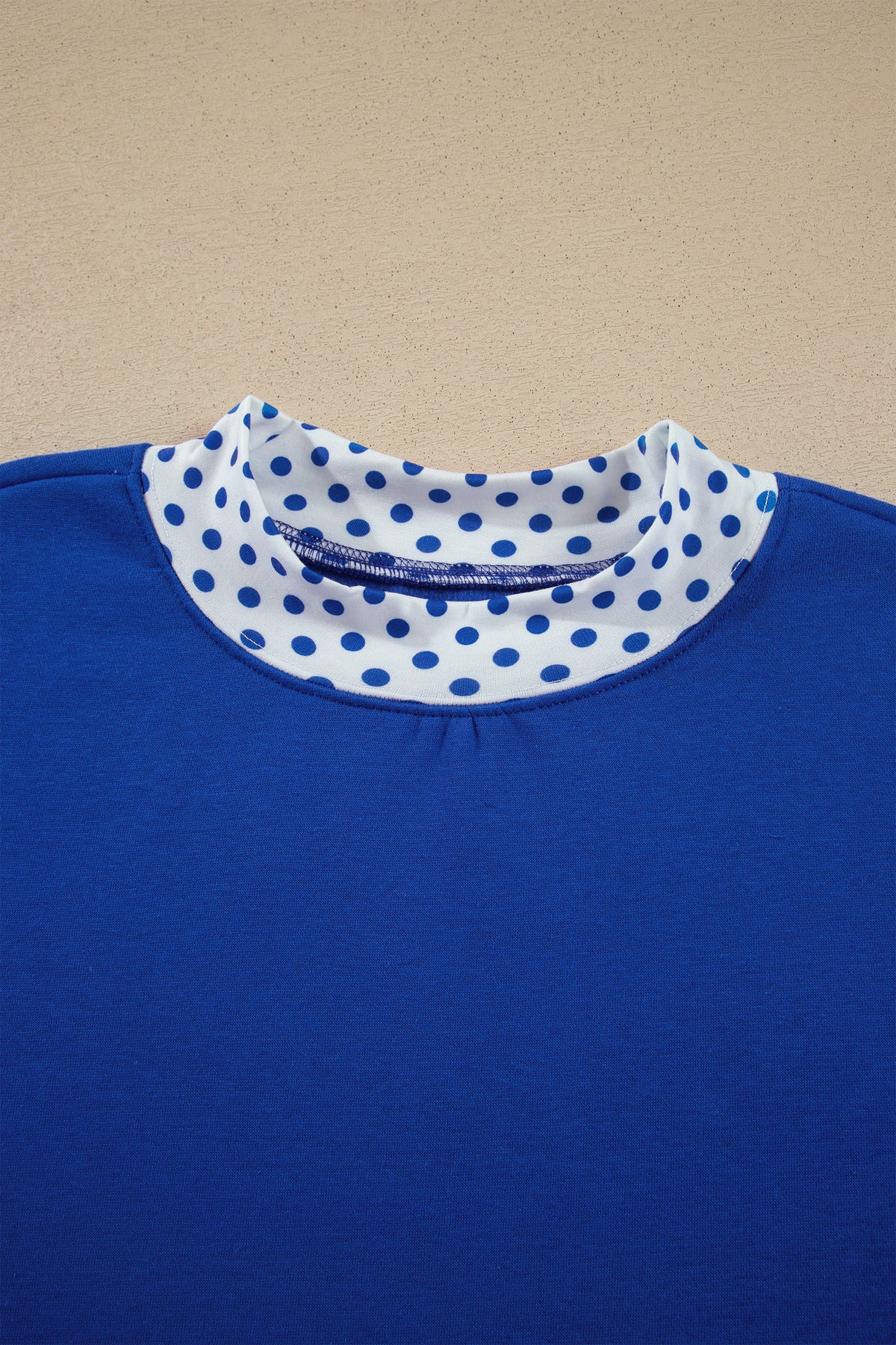 Polka Dot Trim Baggy Pullover 2pcs Short Set
