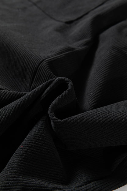 Black Front Slit Shift High Waist Midi Skirt