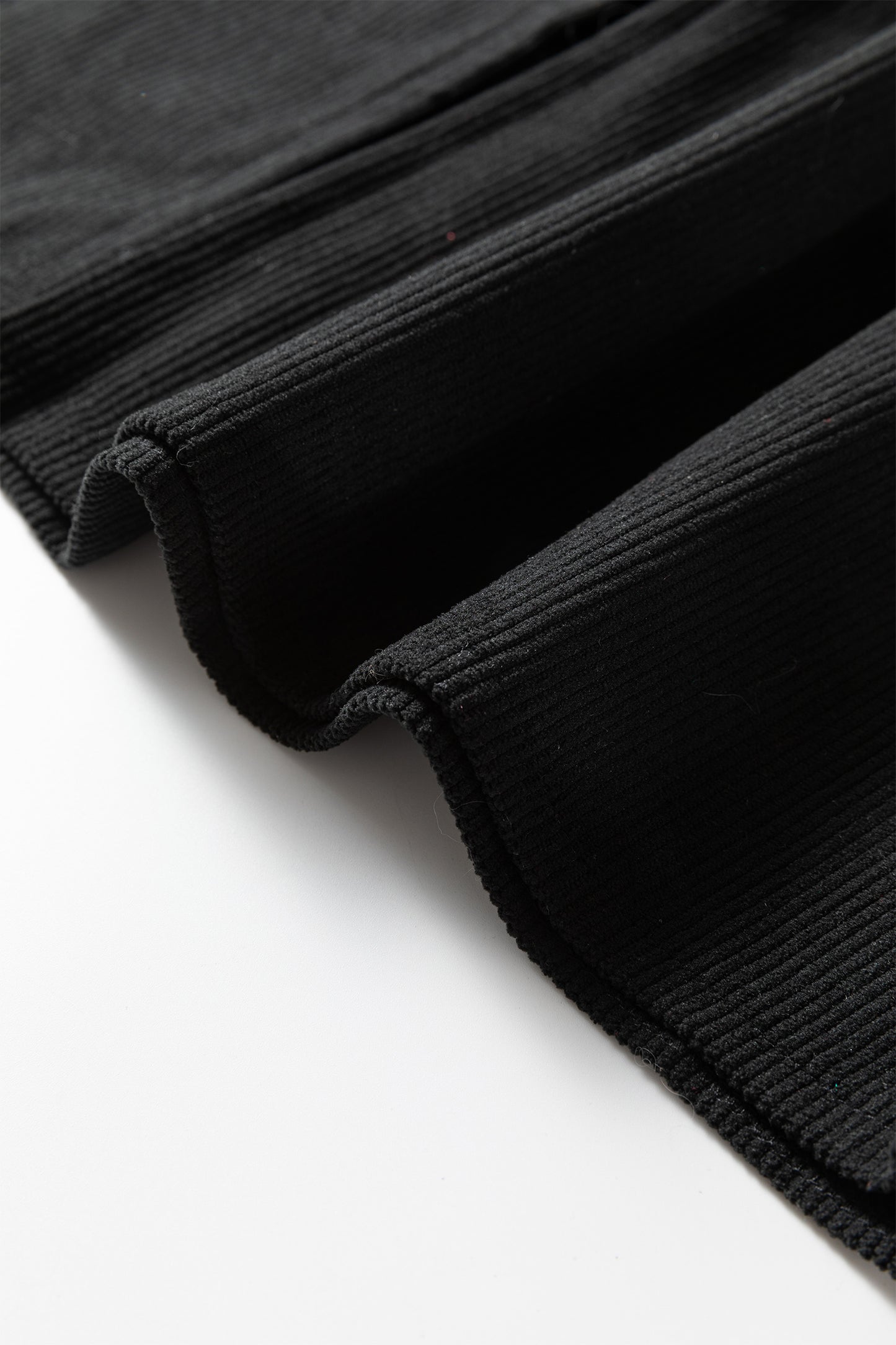 Black Front Slit Shift High Waist Midi Skirt