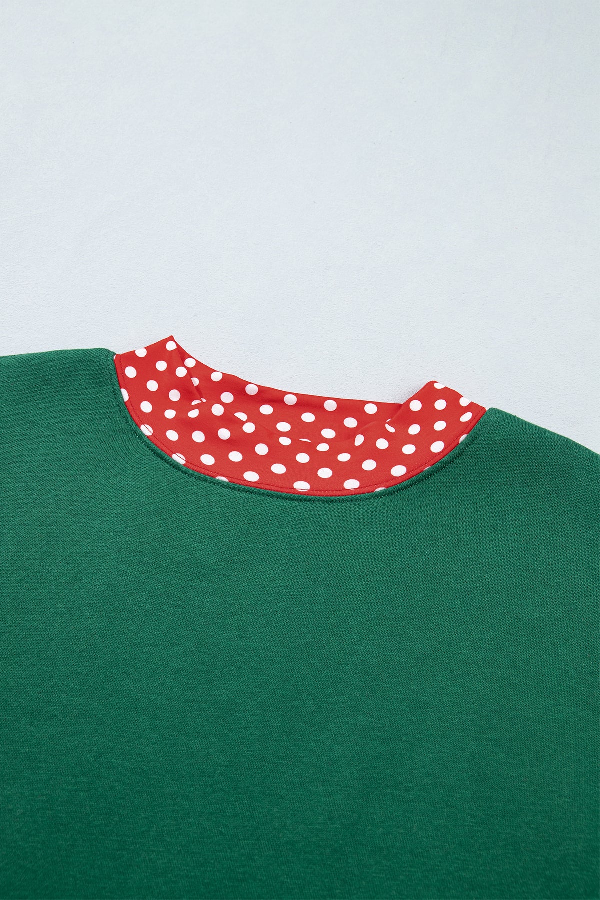 Polka Dot Trim Baggy Pullover 2pcs Short Set