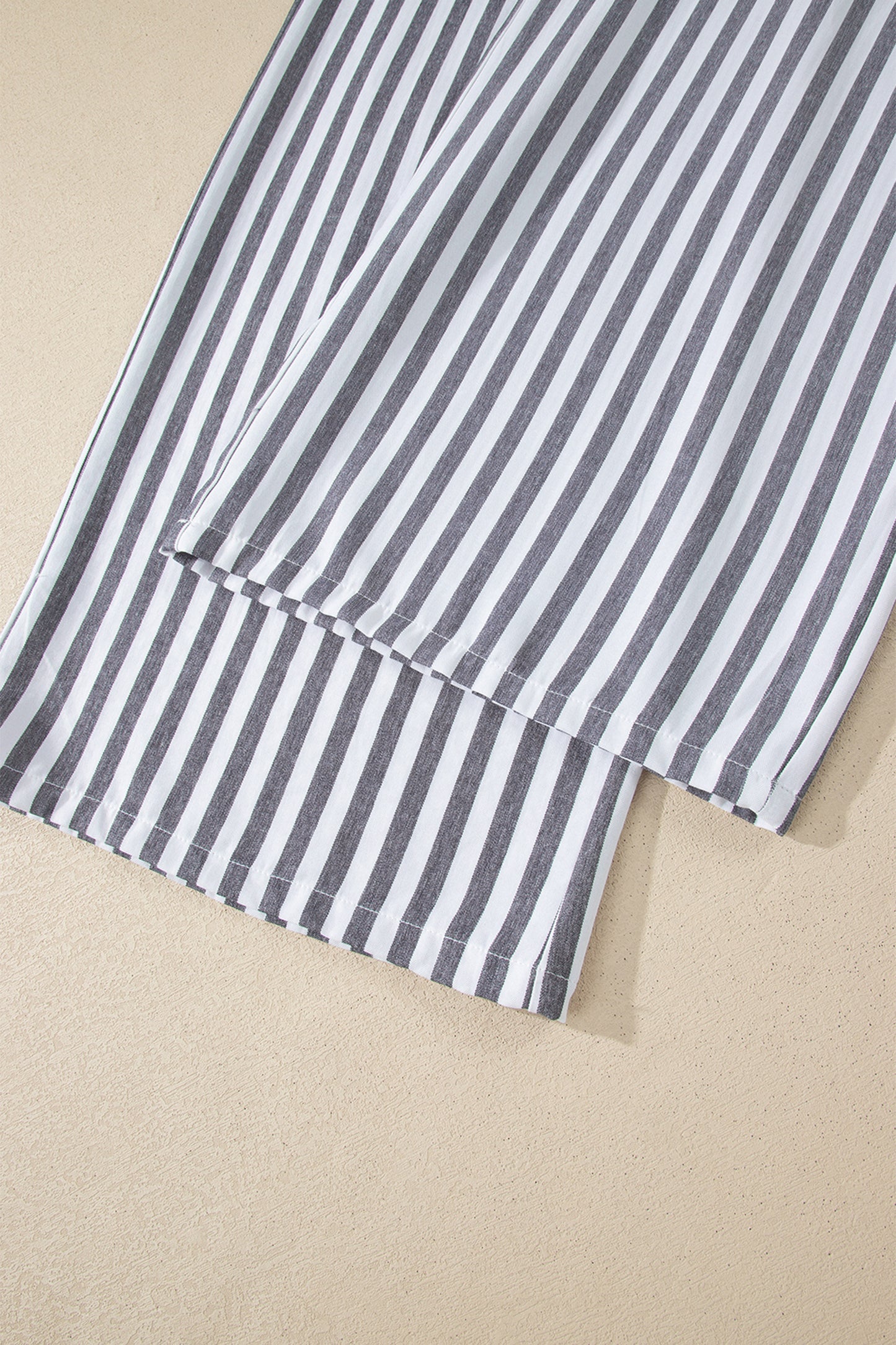 Stripe Shirred High Waist Loose Summer Pants