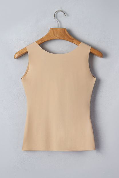 Solid Color Wide Strap Splicing Athleisure Tank Top