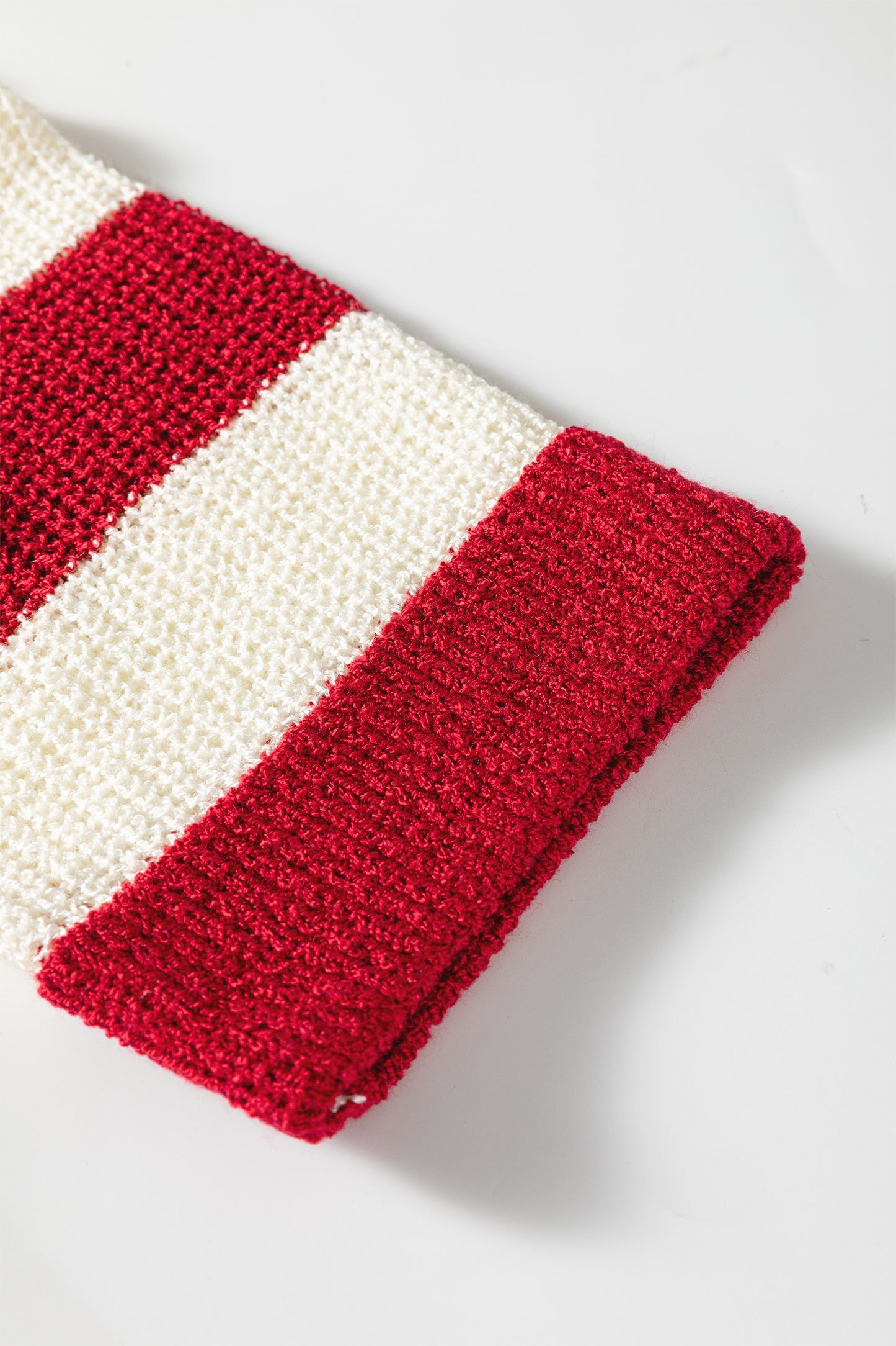 Brown Stripe Colorblock V Neck Bracelet Sleeve Sweater