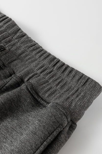 Bristol Black Collared V Neck Pullover Sweatshirt Sweatpants Set