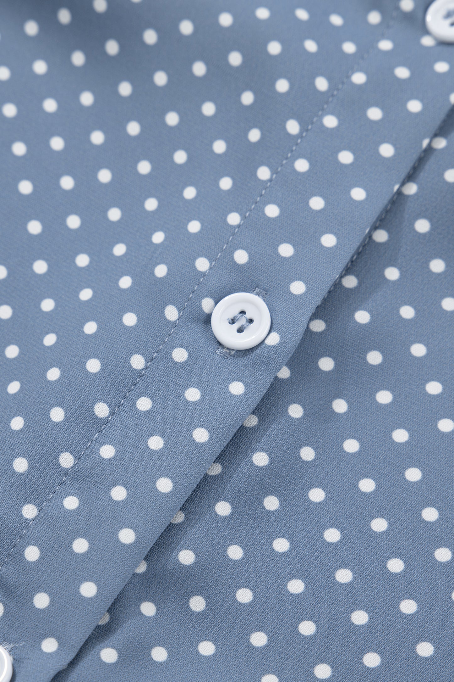 Dotted Print Cuffed Short Sleeve Shirt