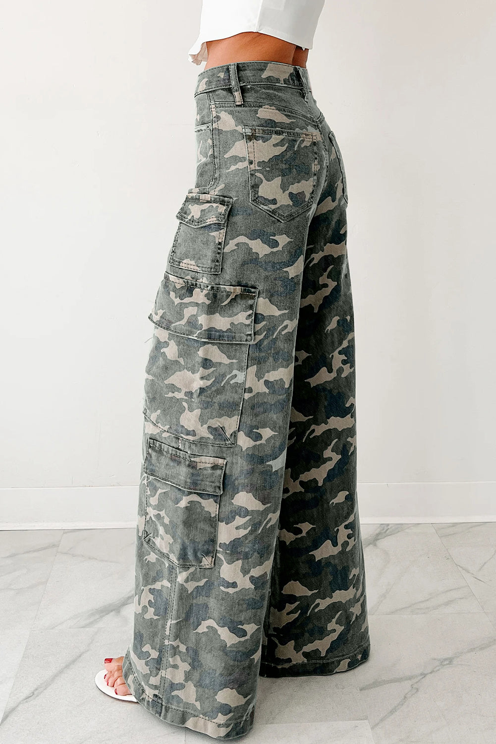 Camo Cargo Wide Leg Pants