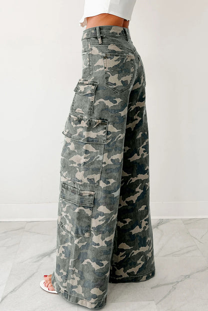Camo Cargo Wide Leg Pants