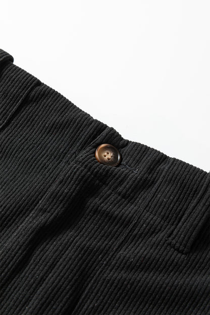 Black Front Slit Shift High Waist Midi Skirt