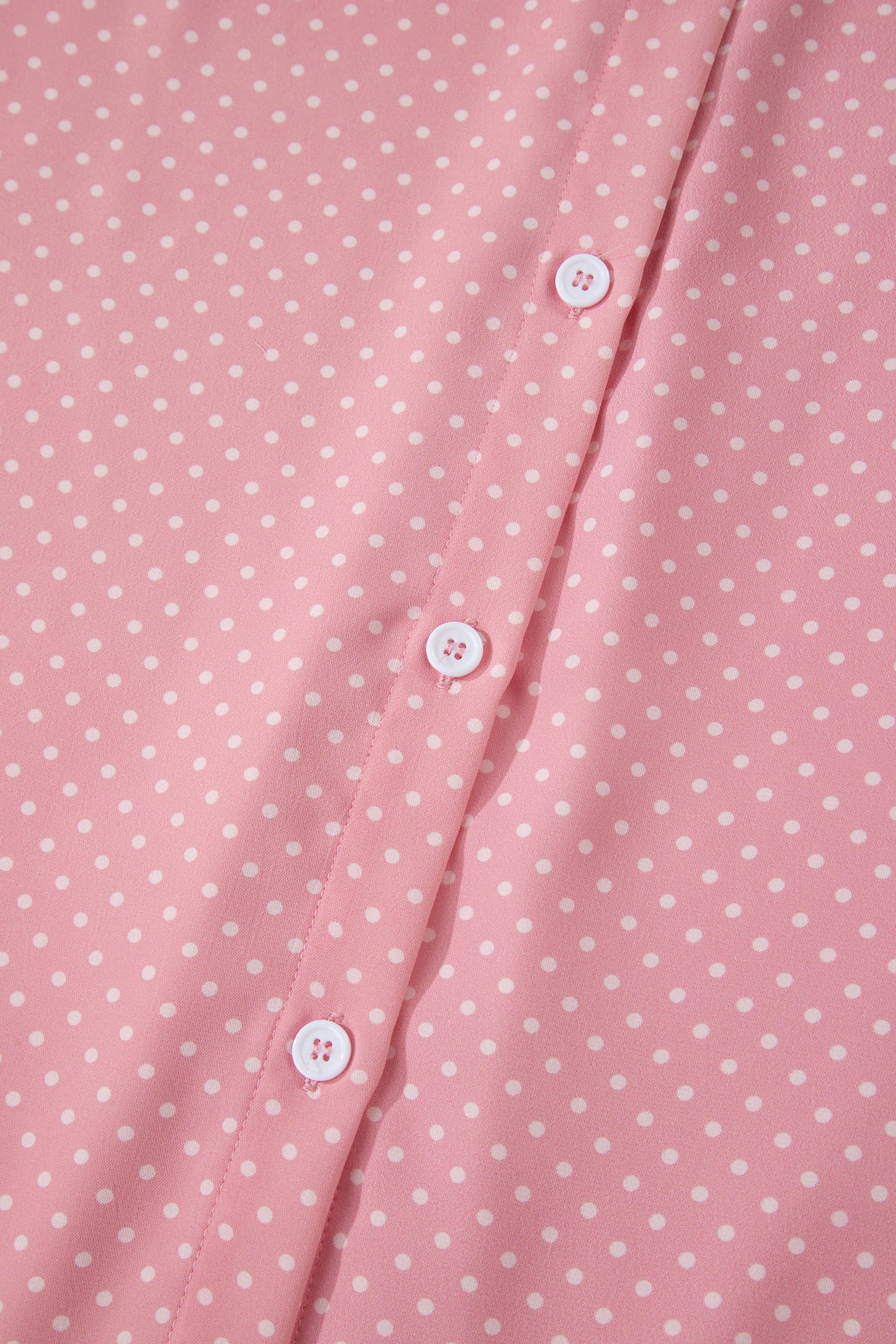 Dotted Print Cuffed Short Sleeve Shirt