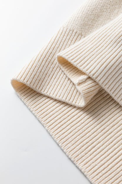 Camel Asymmetric Leopard Print Detail Drop Shoulder Sweater