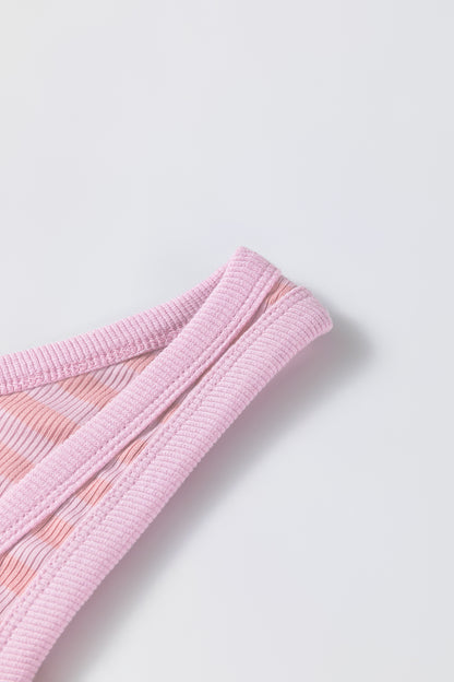 Stripe Ribbed Knit Slim Tank Top