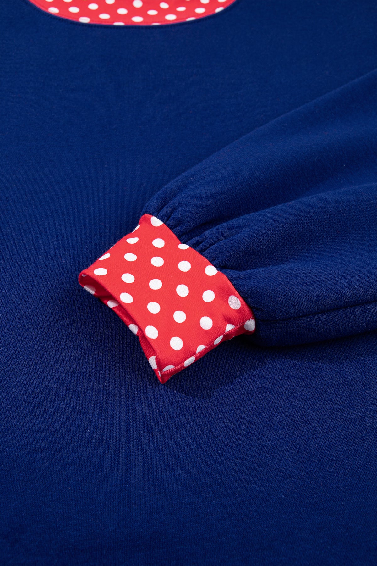 Polka Dot Trim Baggy Pullover 2pcs Short Set