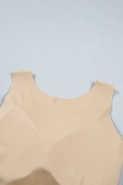 Solid Color Wide Strap Splicing Athleisure Tank Top