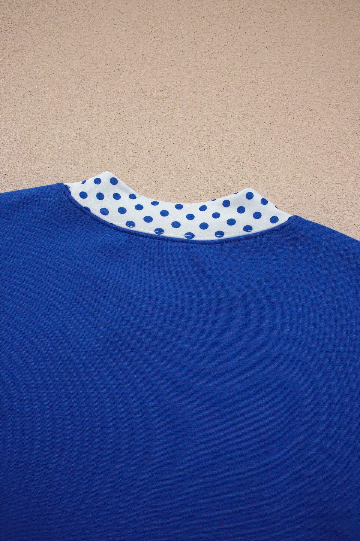 Polka Dot Trim Baggy Pullover 2pcs Short Set