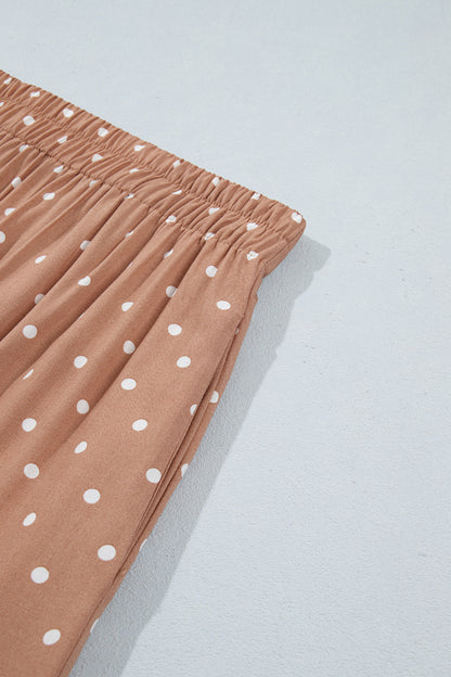 Polka Dot Lace Hem Elegant Long Shift Skirt