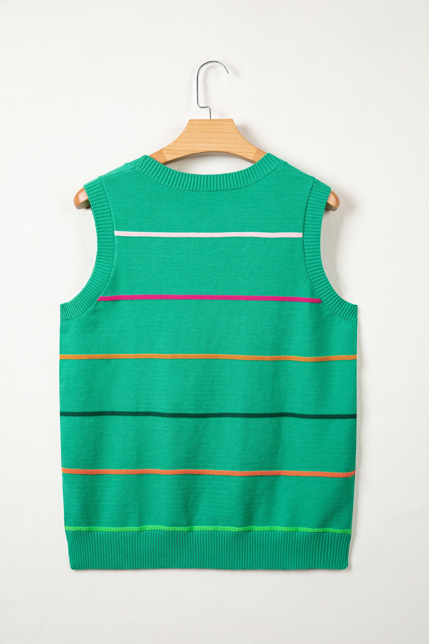 Stripe Round Neck Knitted Sweater Tank