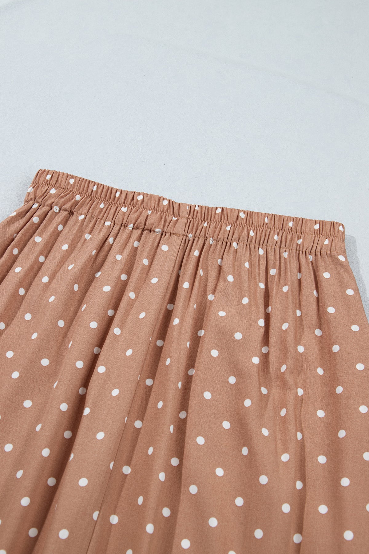 Polka Dot Lace Hem Elegant Long Shift Skirt