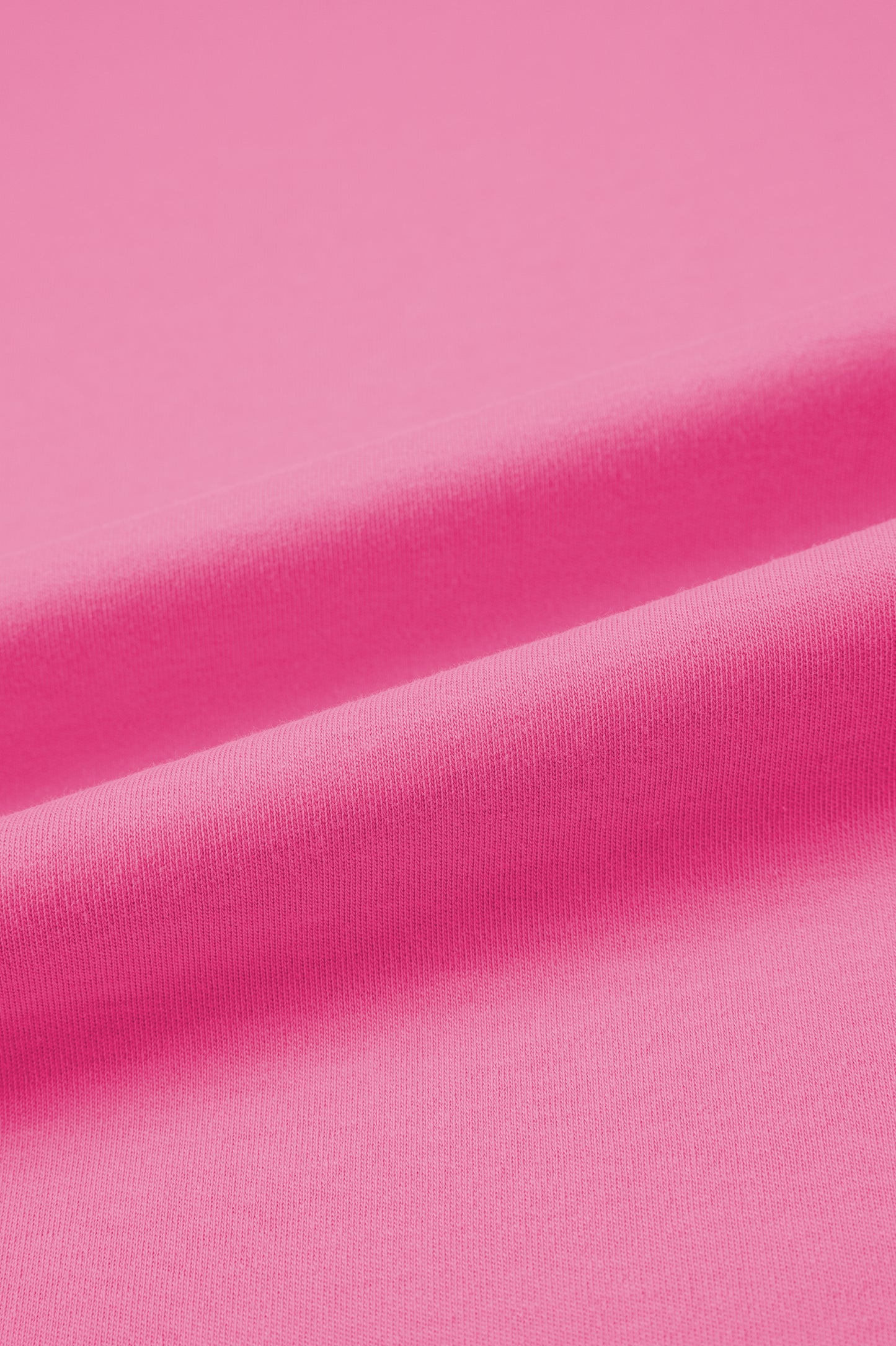 Pink Solid Color High Neck Oversize Tee